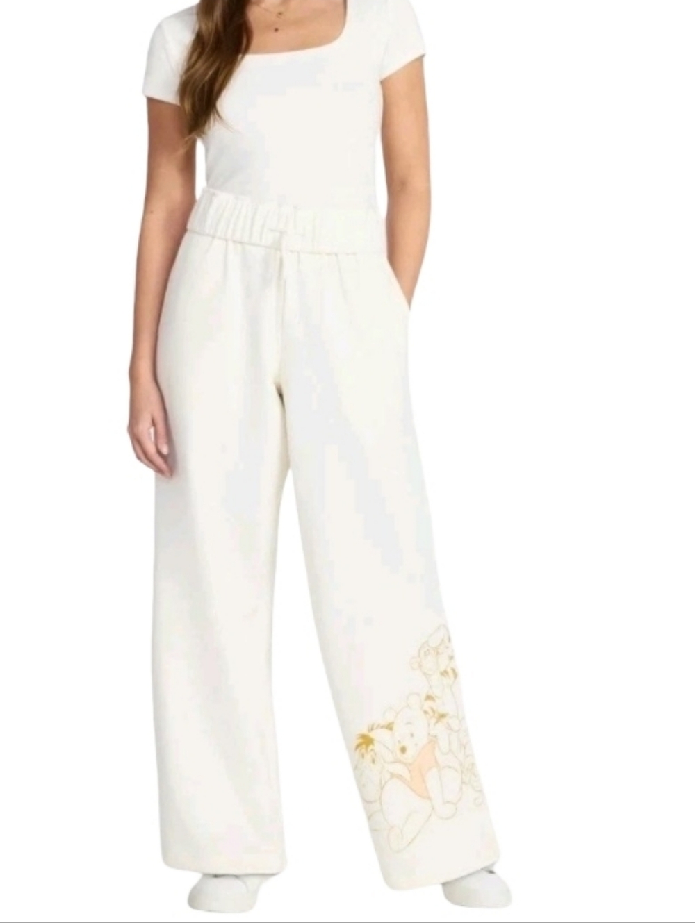 Disney Winnie The Pooh And Friends Wide Leg Graphic Lounge Pants